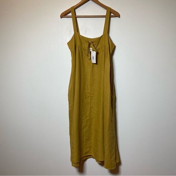 Sunday Morning Raya Linen Midi Strap Dress NWT - Picture 2 of 9